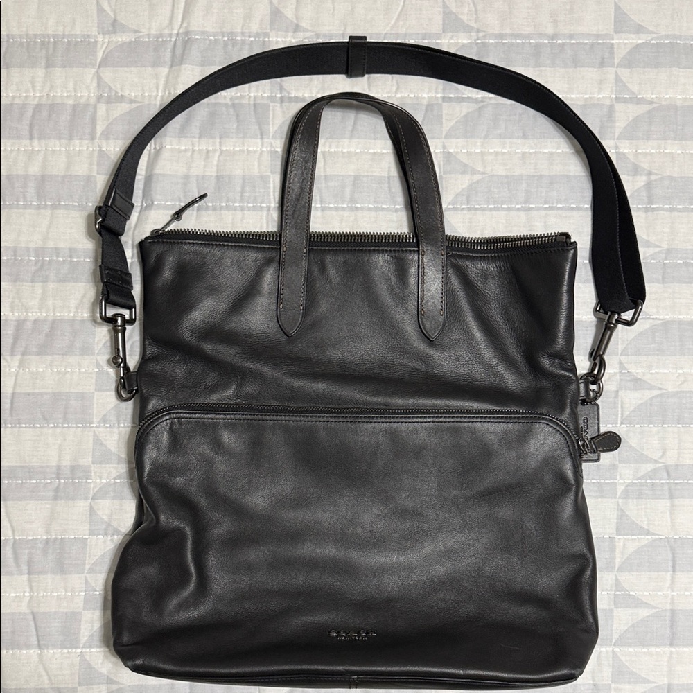 Coach Leather Fold-over Tote - Picture 2 of 8